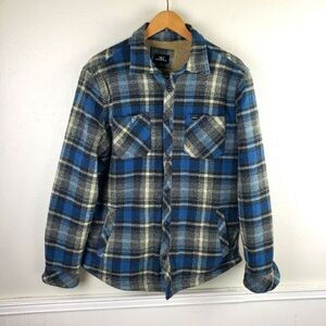 Men's O'Neill Surfer Fleece Flannel Plaid Buttom Up Shacket Jacket Size Med